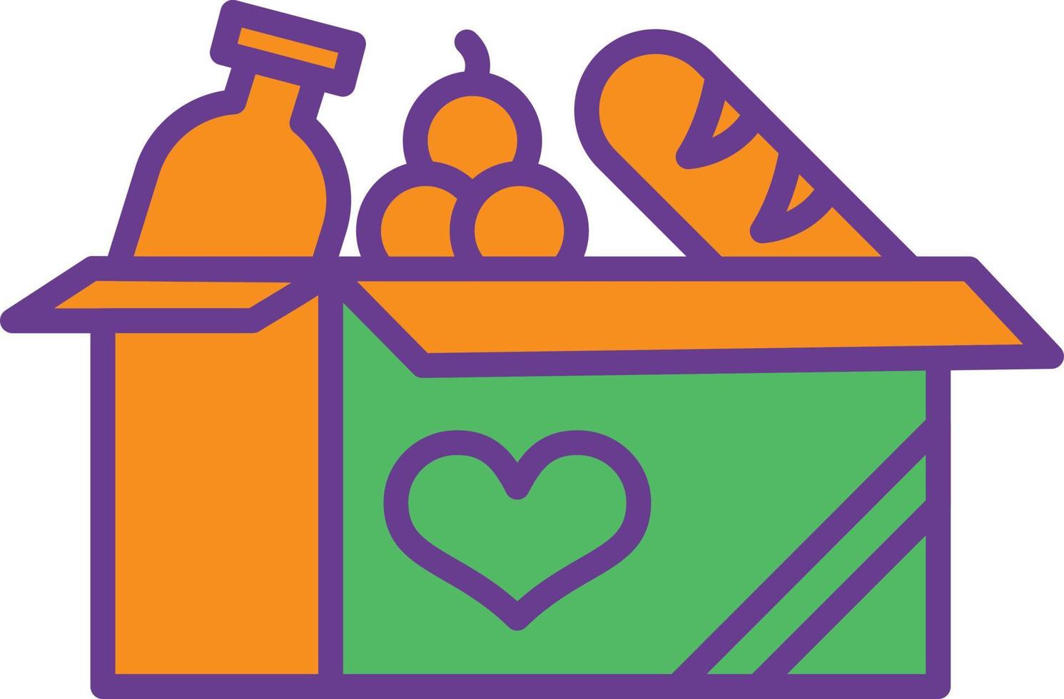 Food Donate Line Filled Two Color vector