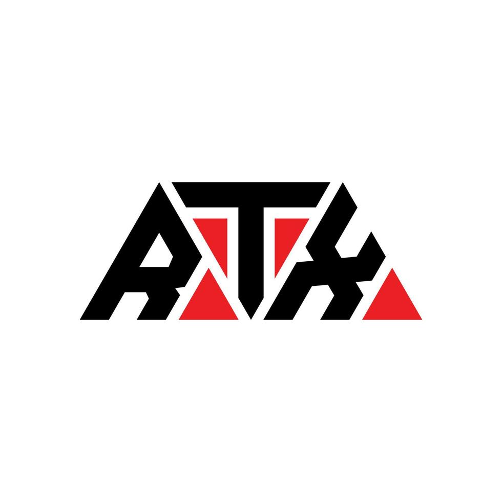 Diseño de logotipo de letra triangular rtx con forma de triángulo. monograma de diseño de logotipo de triángulo rtx. Plantilla de logotipo de vector de triángulo rtx con color rojo. logotipo triangular rtx logotipo simple, elegante y lujoso. rtx