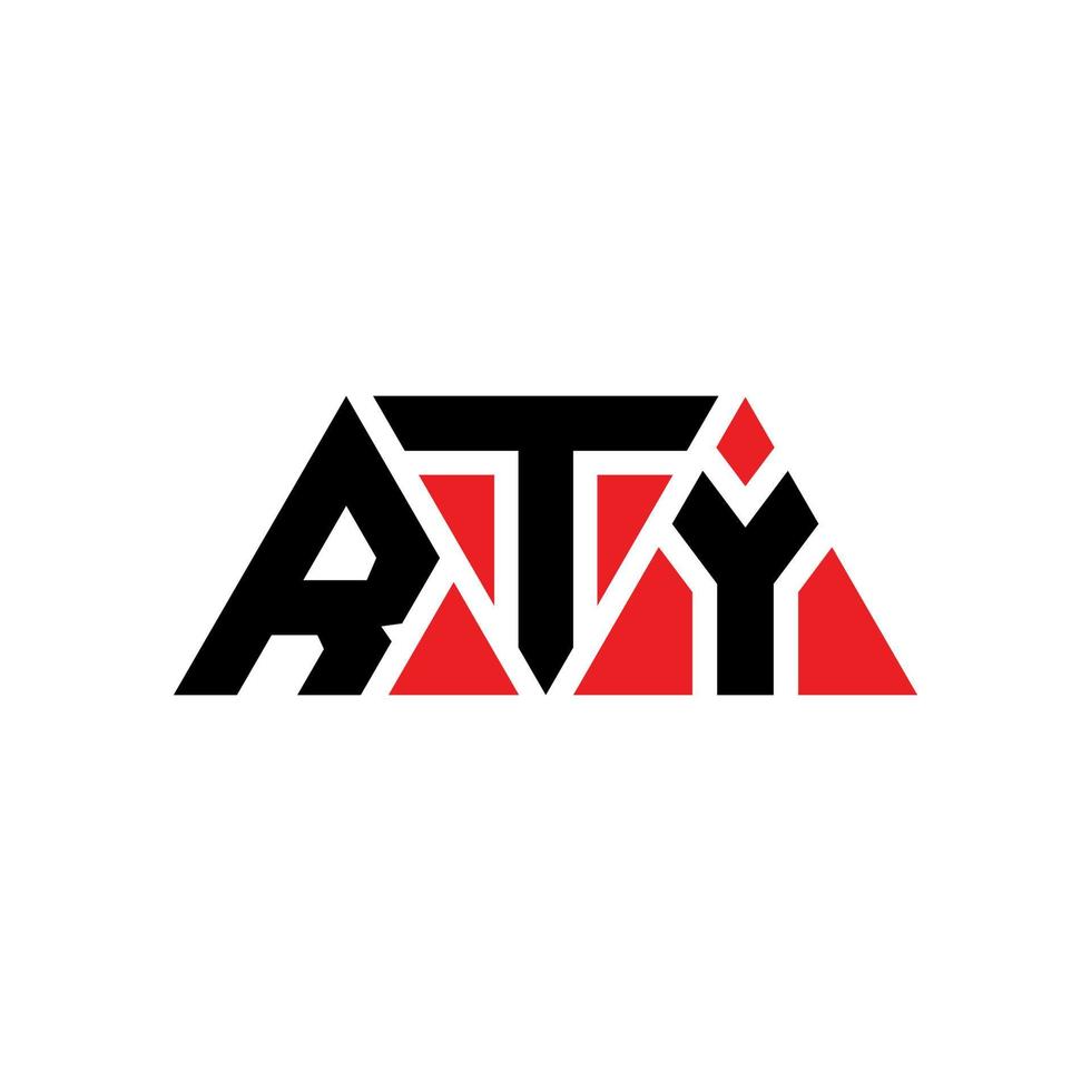 diseño de logotipo de letra triangular rty con forma de triángulo. monograma de diseño de logotipo de triángulo rty. plantilla de logotipo de vector de triángulo rty con color rojo. logotipo triangular rty logotipo simple, elegante y lujoso. rty