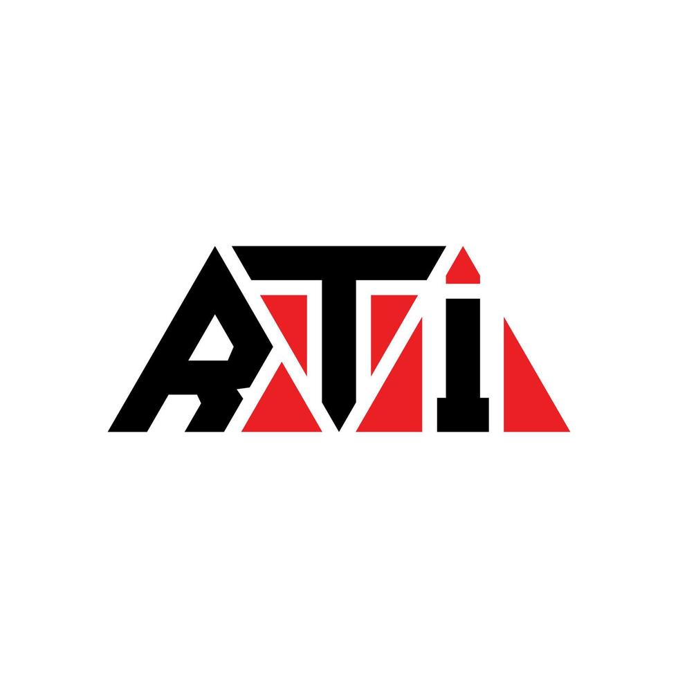 RTI triangle letter logo design with triangle shape. RTI triangle logo design monogram. RTI triangle vector logo template with red color. RTI triangular logo Simple, Elegant, and Luxurious Logo. RTI