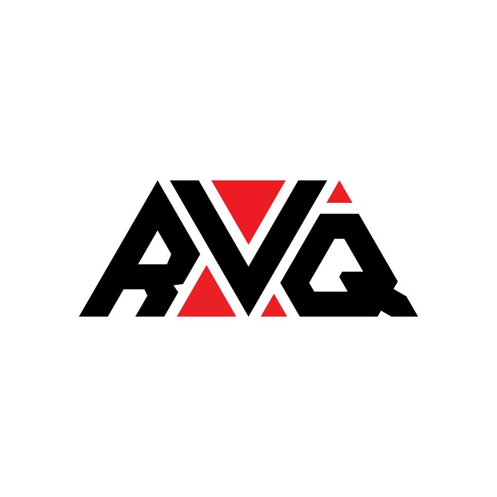 diseño de logotipo de letra triangular rvq con forma de triángulo. monograma de diseño de logotipo de triángulo rvq. plantilla de logotipo de vector de triángulo rvq con color rojo. logotipo triangular rvq logotipo simple, elegante y lujoso. rvq