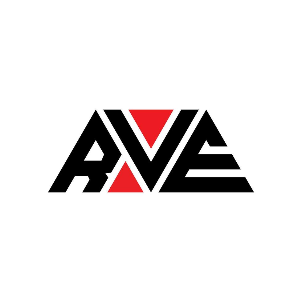 RVE triangle letter logo design with triangle shape. RVE triangle logo design monogram. RVE triangle vector logo template with red color. RVE triangular logo Simple, Elegant, and Luxurious Logo. RVE