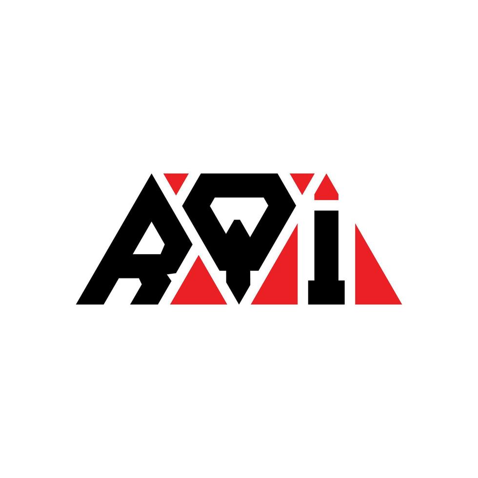 RQI triangle letter logo design with triangle shape. RQI triangle logo design monogram. RQI triangle vector logo template with red color. RQI triangular logo Simple, Elegant, and Luxurious Logo. RQI