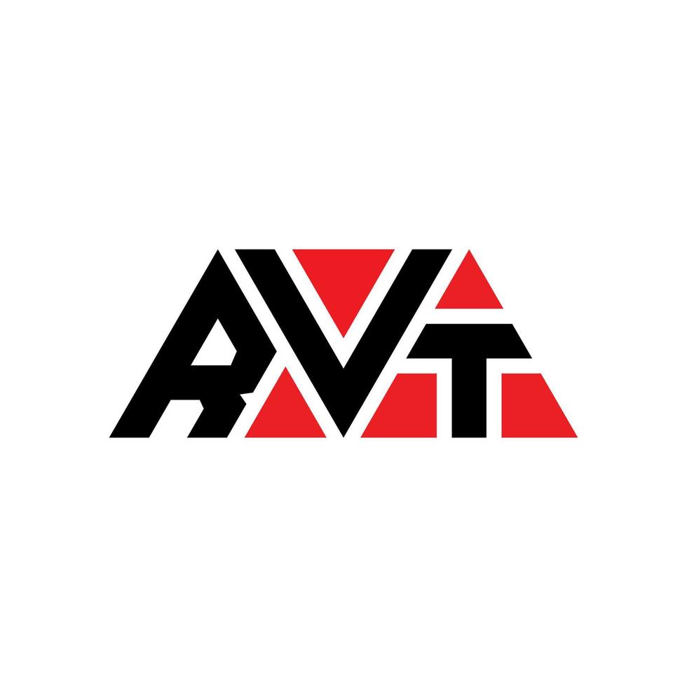 diseño de logotipo de letra de triángulo rvt con forma de triángulo. monograma de diseño de logotipo de triángulo rvt. plantilla de logotipo de vector de triángulo rvt con color rojo. logotipo triangular rvt logotipo simple, elegante y lujoso. rvt