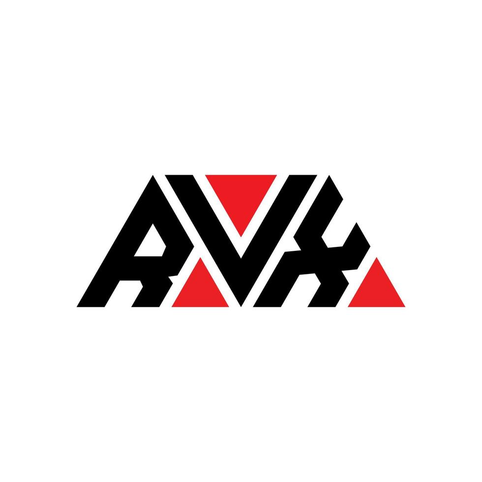 Diseño de logotipo de letra triangular rvx con forma de triángulo. monograma de diseño del logotipo del triángulo rvx. plantilla de logotipo de vector de triángulo rvx con color rojo. logotipo triangular rvx logotipo simple, elegante y lujoso. rvx