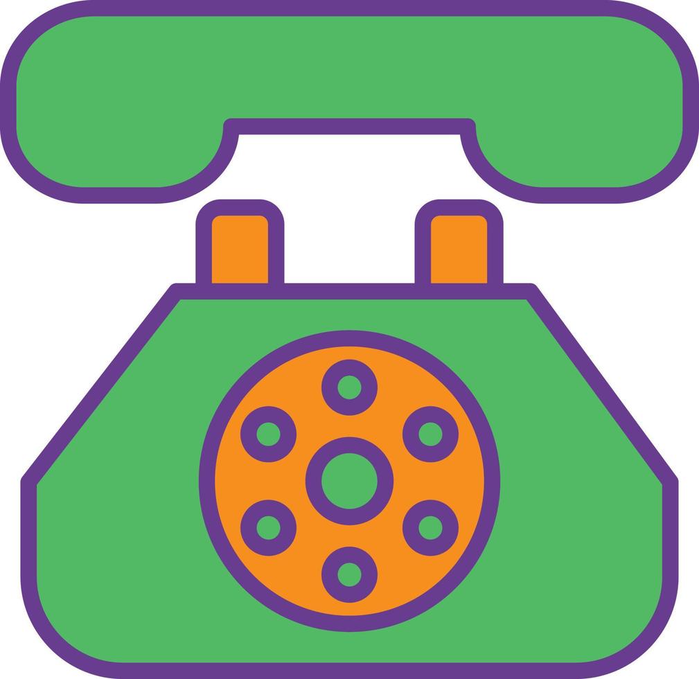 Land Line Phone Line Filled Two Color 9810278 Vector Art at Vecteezy