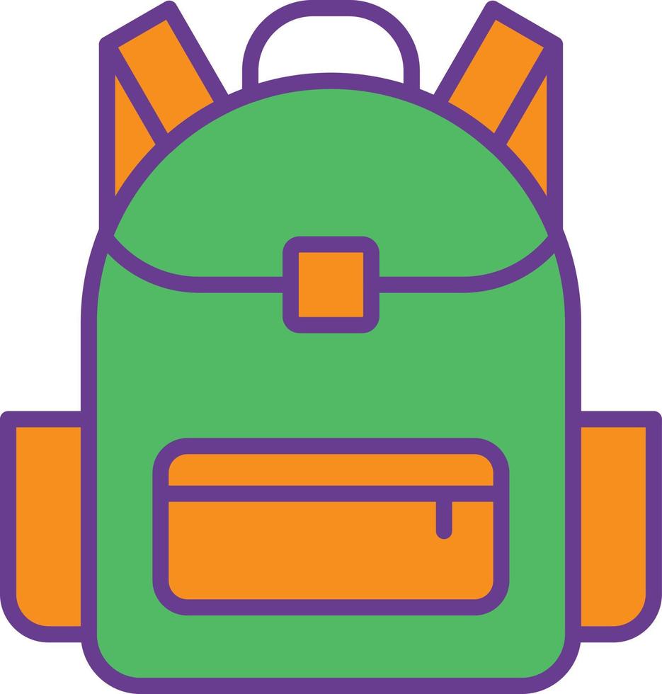 School Bag Line Filled Two Color vector