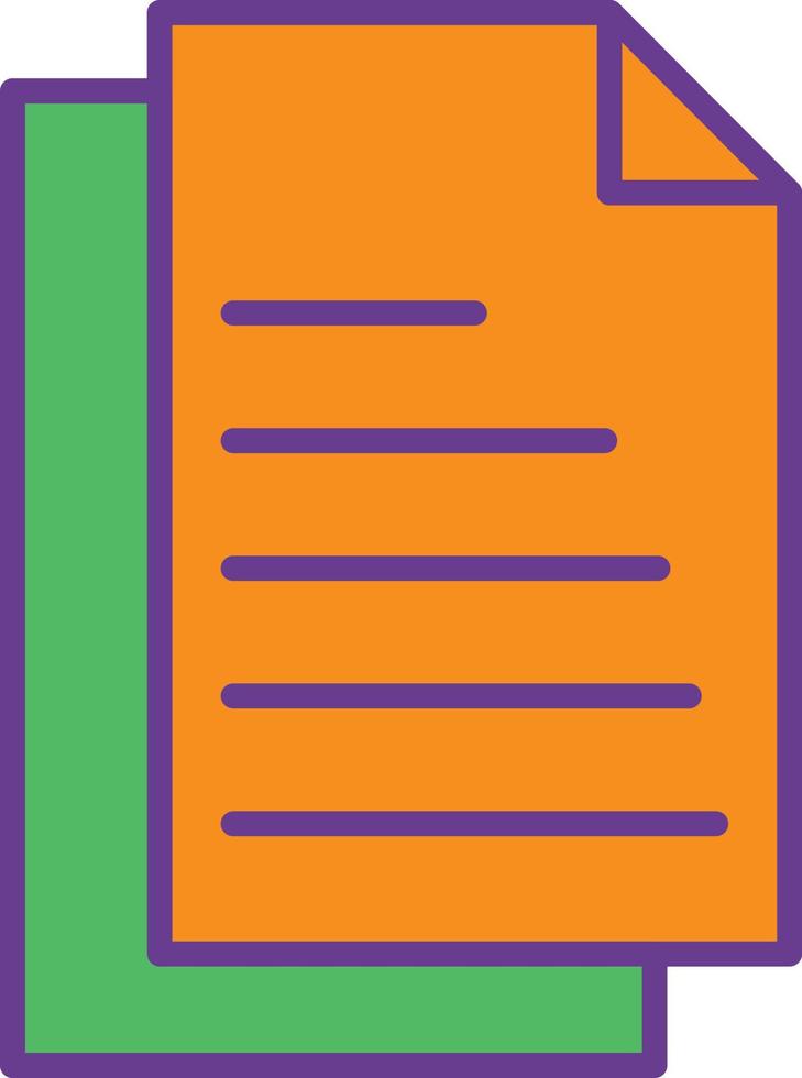 Document Line Filled Two Color vector