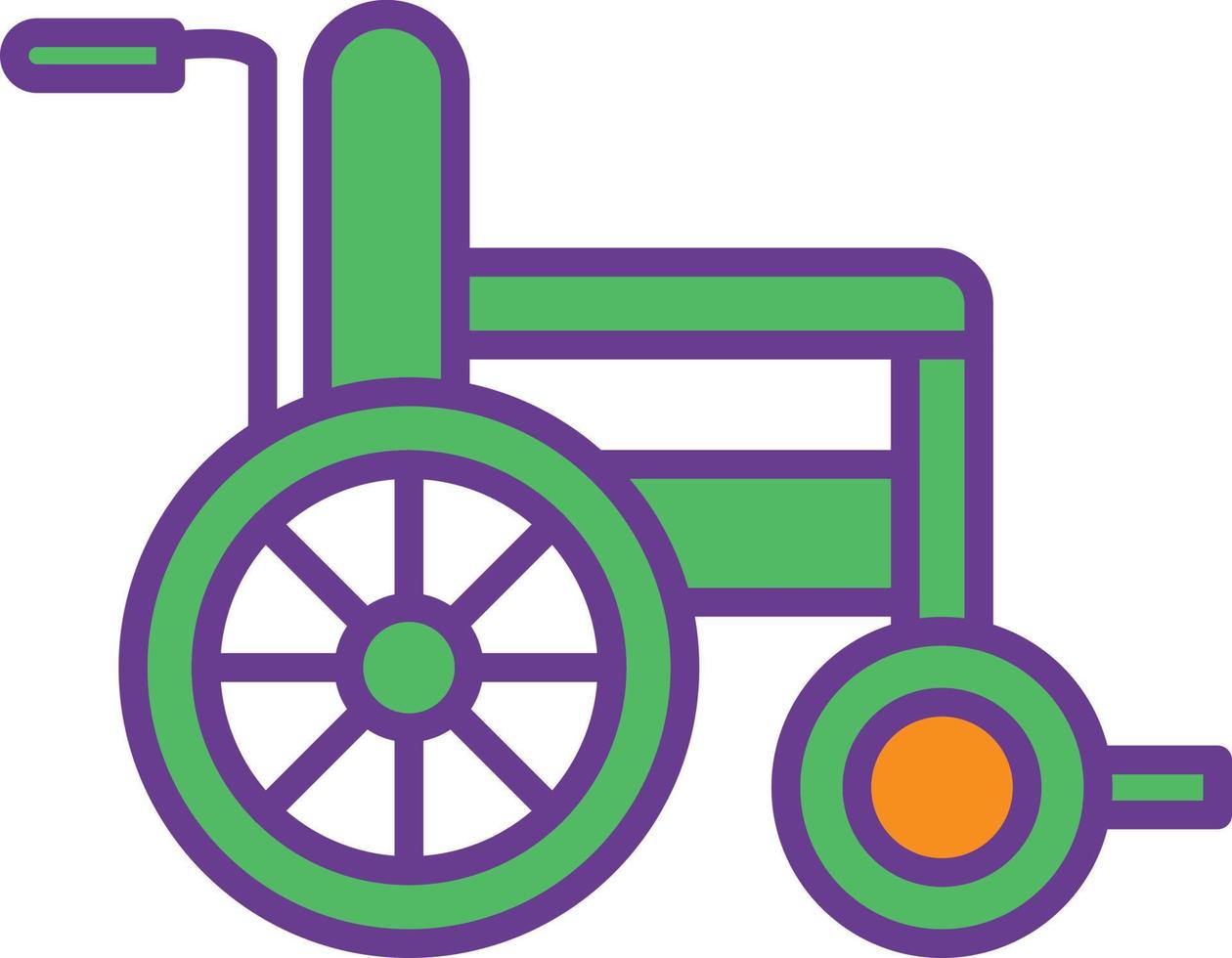 Wheel Chair Line Filled Two Color vector