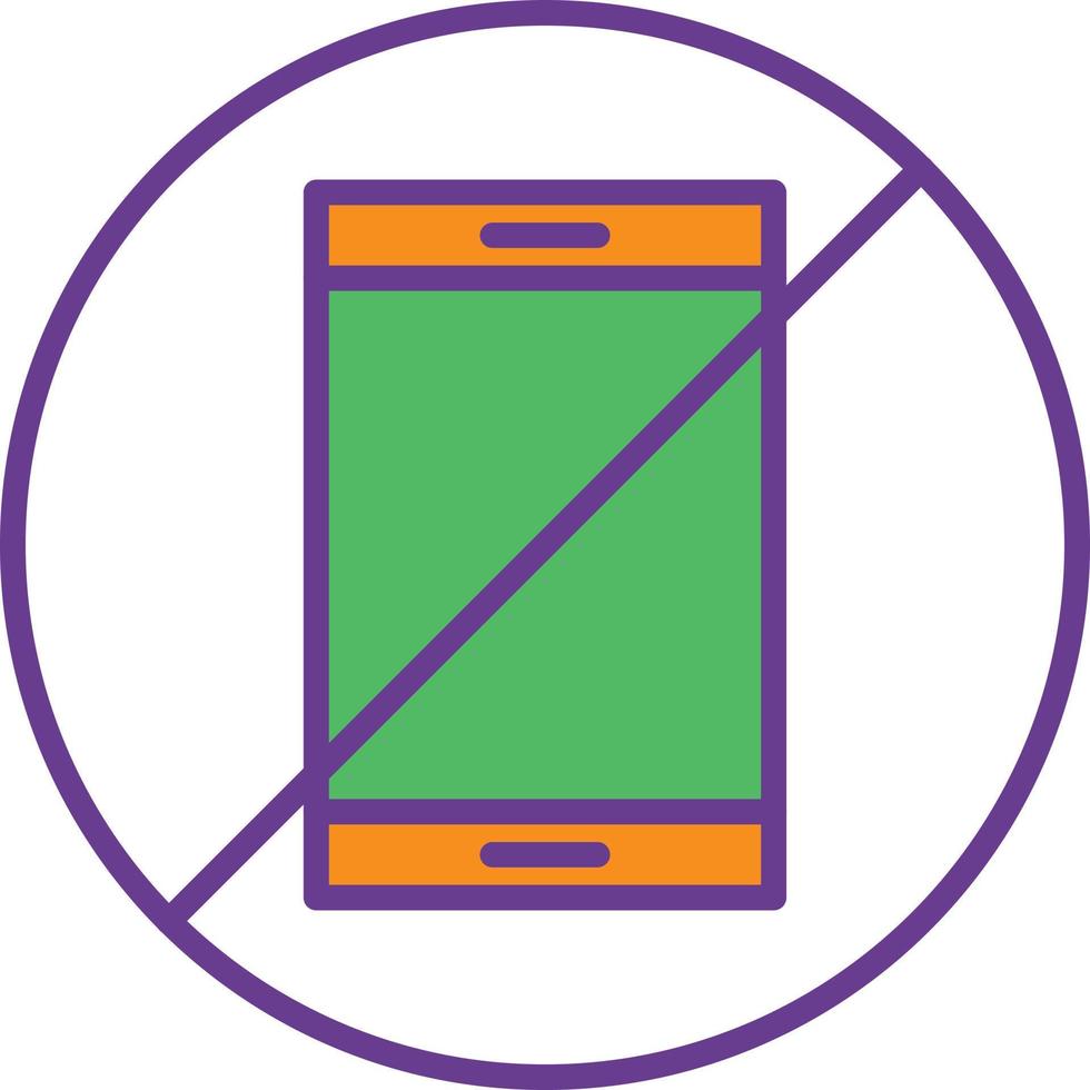 No Phone Line Filled Two Color vector