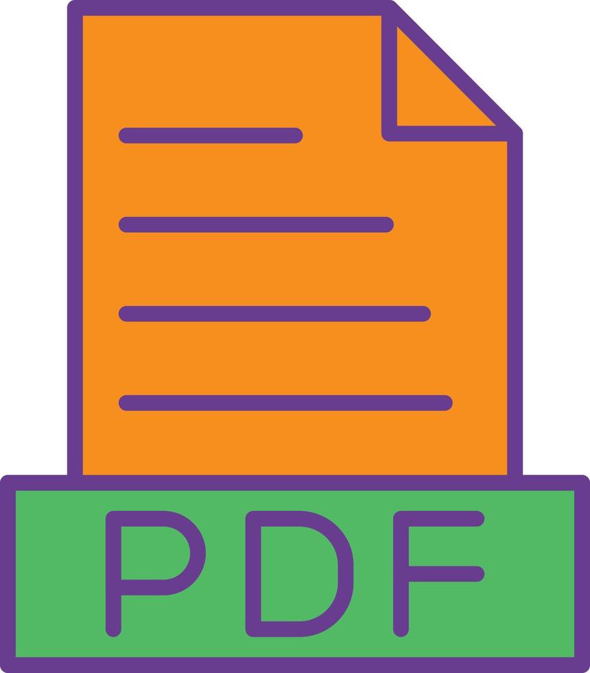 línea de pdf llena de dos colores vector