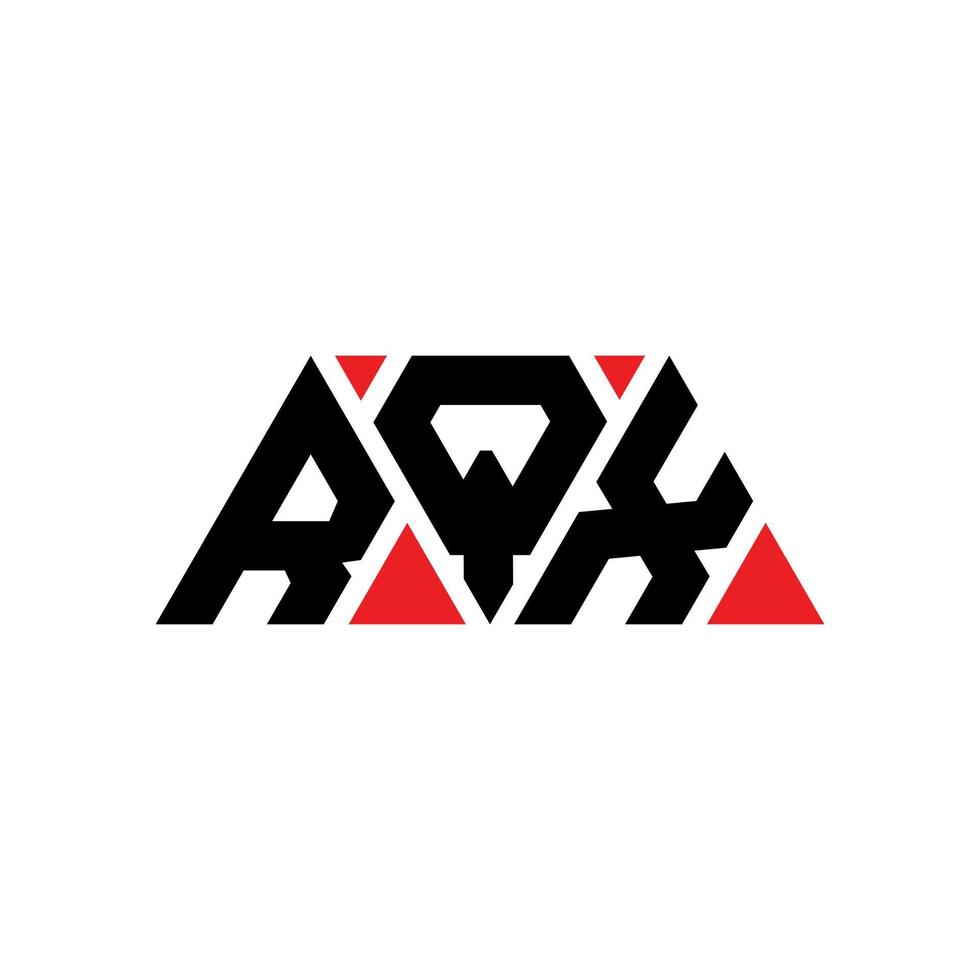 RQX triangle letter logo design with triangle shape. RQX triangle logo design monogram. RQX triangle vector logo template with red color. RQX triangular logo Simple, Elegant, and Luxurious Logo. RQX