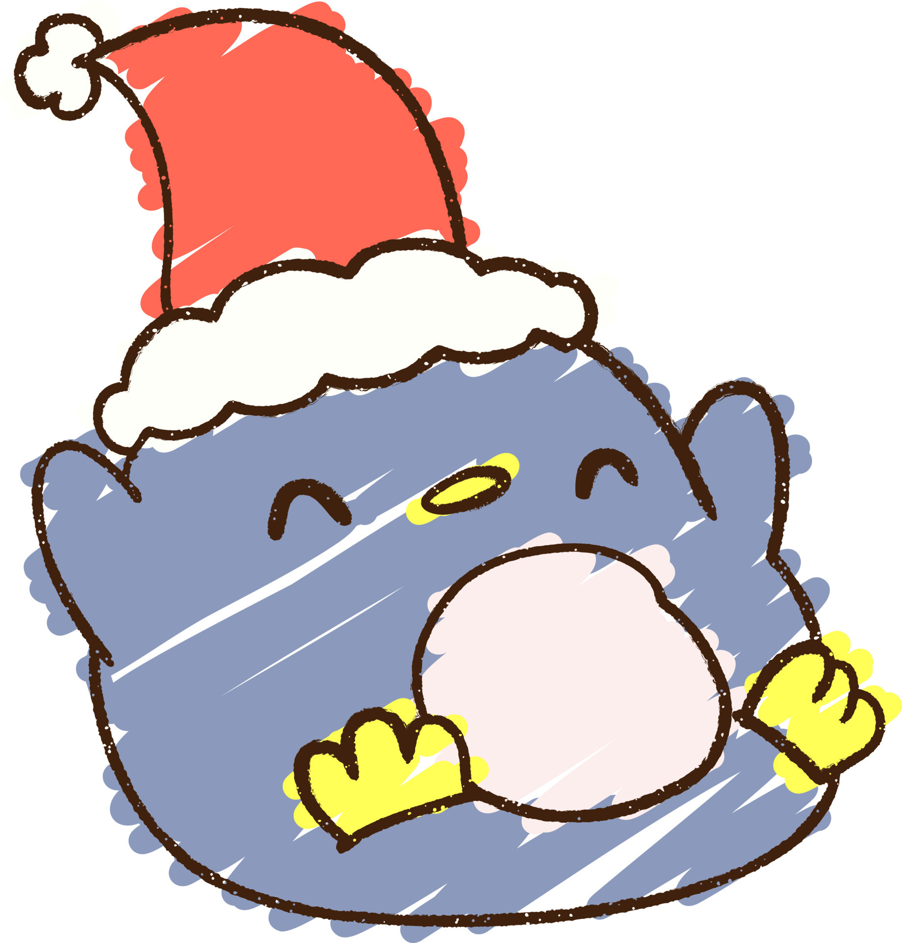 Christmas Penguin Chalk Drawing 9810499 Vector Art at Vecteezy