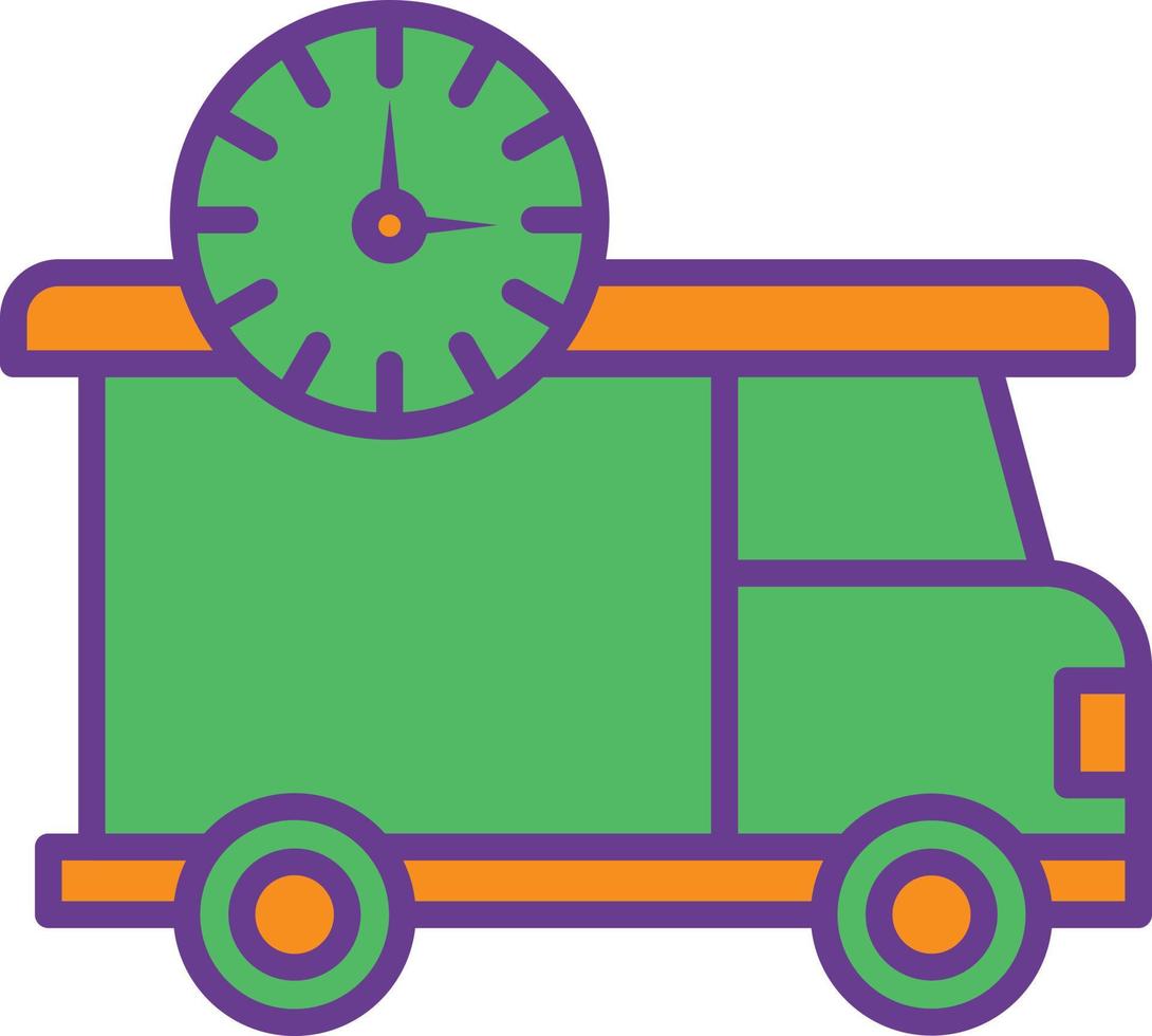 On Time Delivery Line Filled Two Color vector