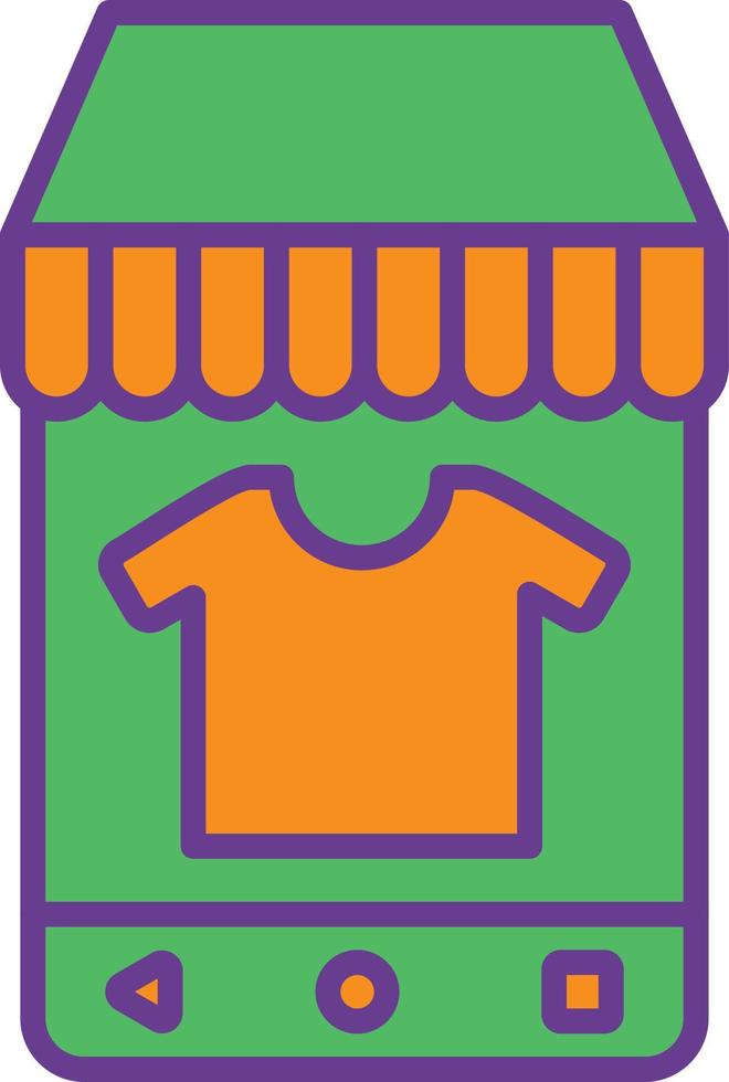 Online Shopping Line Filled Two Color vector