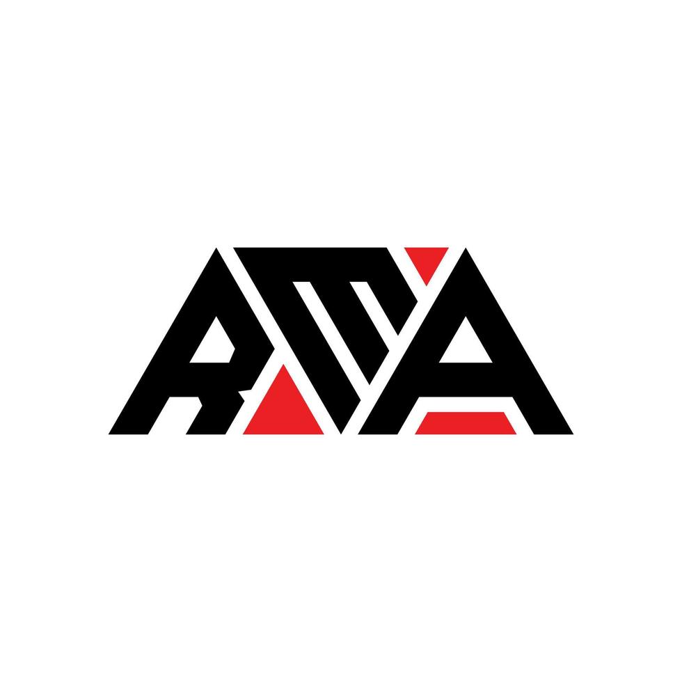 diseño de logotipo de letra triangular rma con forma de triángulo. monograma de diseño de logotipo de triángulo rma. plantilla de logotipo de vector de triángulo rma con color rojo. logotipo triangular rma logotipo simple, elegante y lujoso. rma