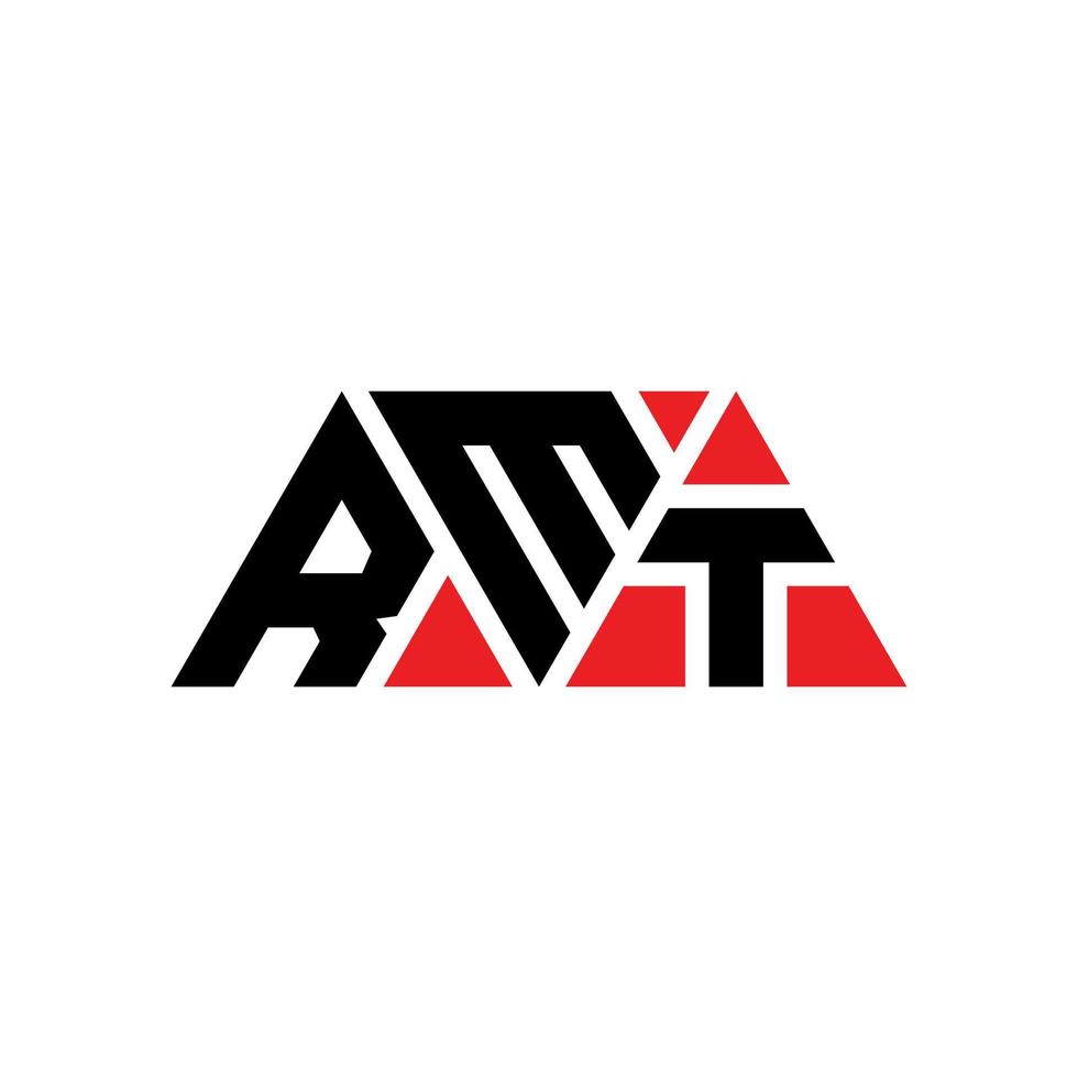 diseño de logotipo de letra triangular rmt con forma de triángulo. monograma de diseño de logotipo de triángulo rmt. plantilla de logotipo de vector de triángulo rmt con color rojo. logotipo triangular rmt logotipo simple, elegante y lujoso. Rmt