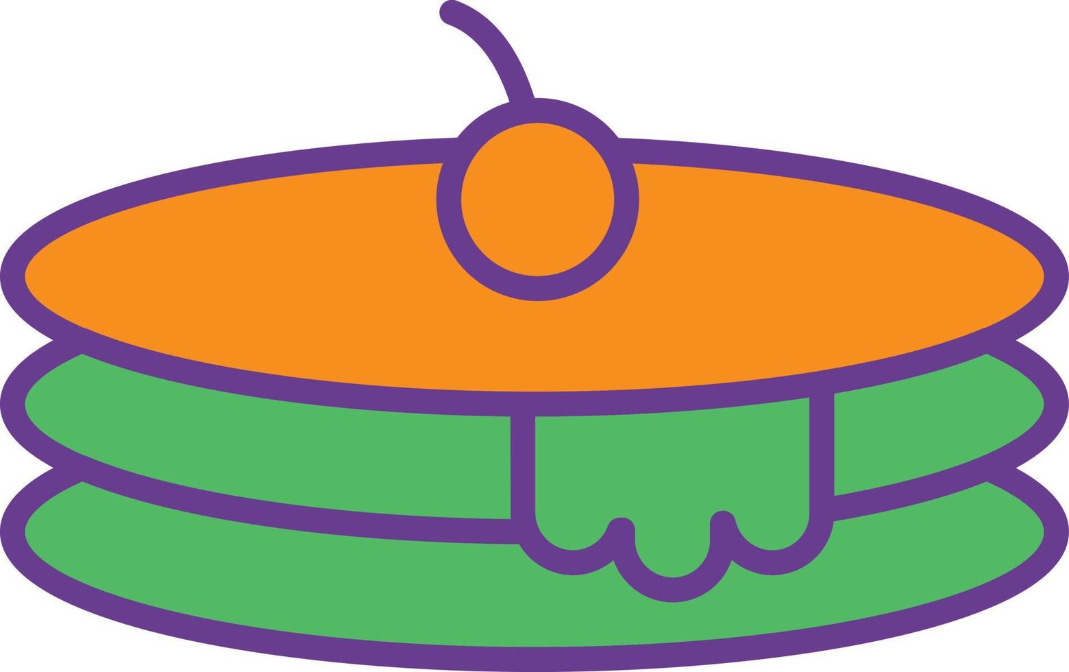 Pancake Line Filled Two Color vector