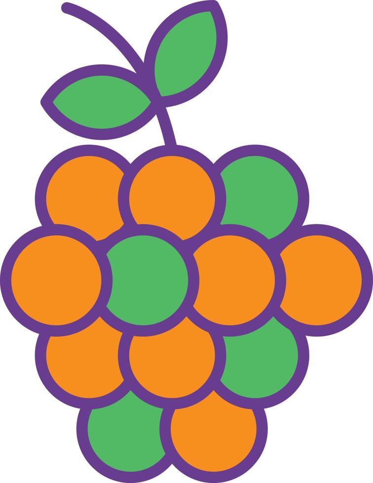 Grapes Line Filled Two Color vector
