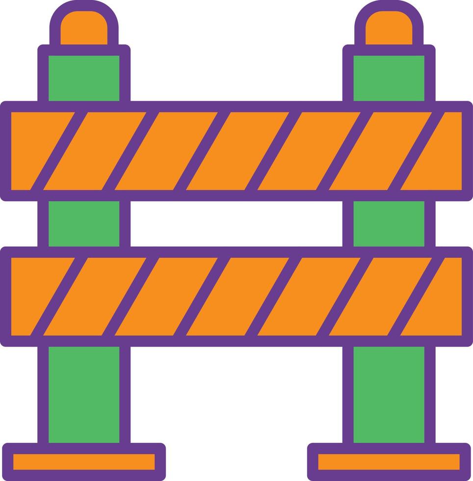 17 - Road Block Line Filled Two Color vector