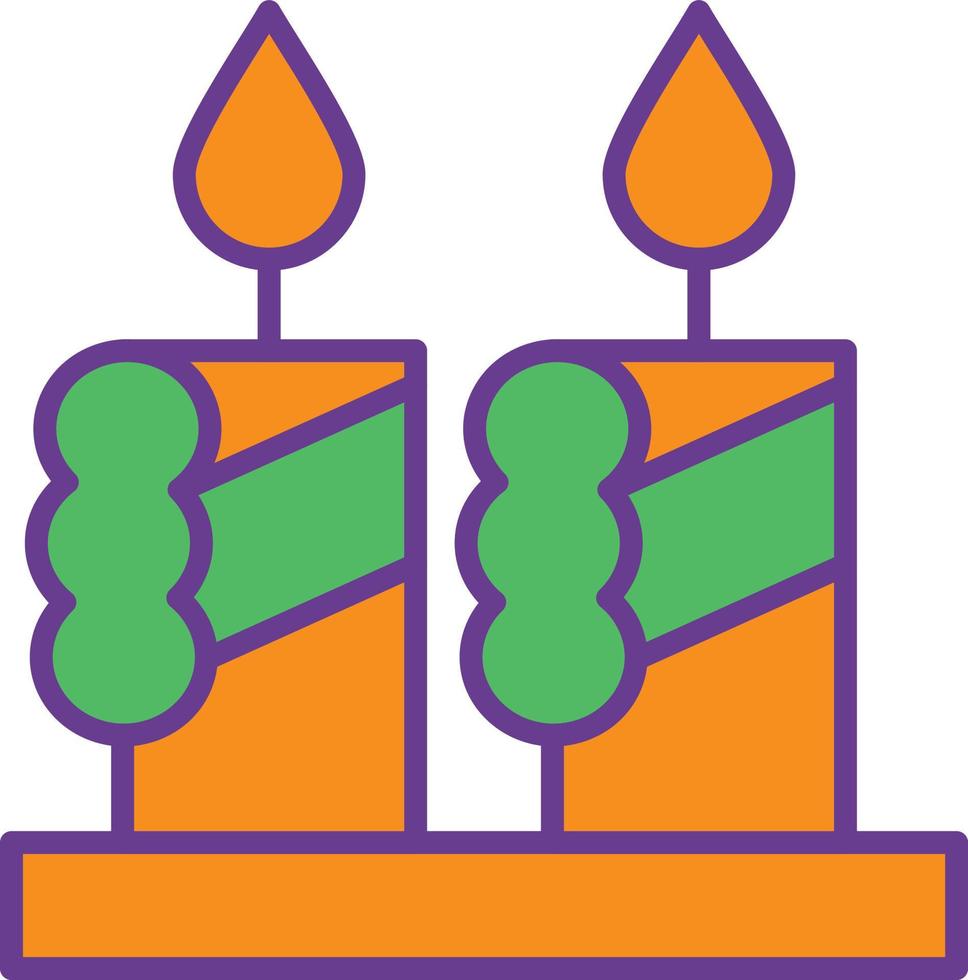 Candles Line Filled Two Color vector