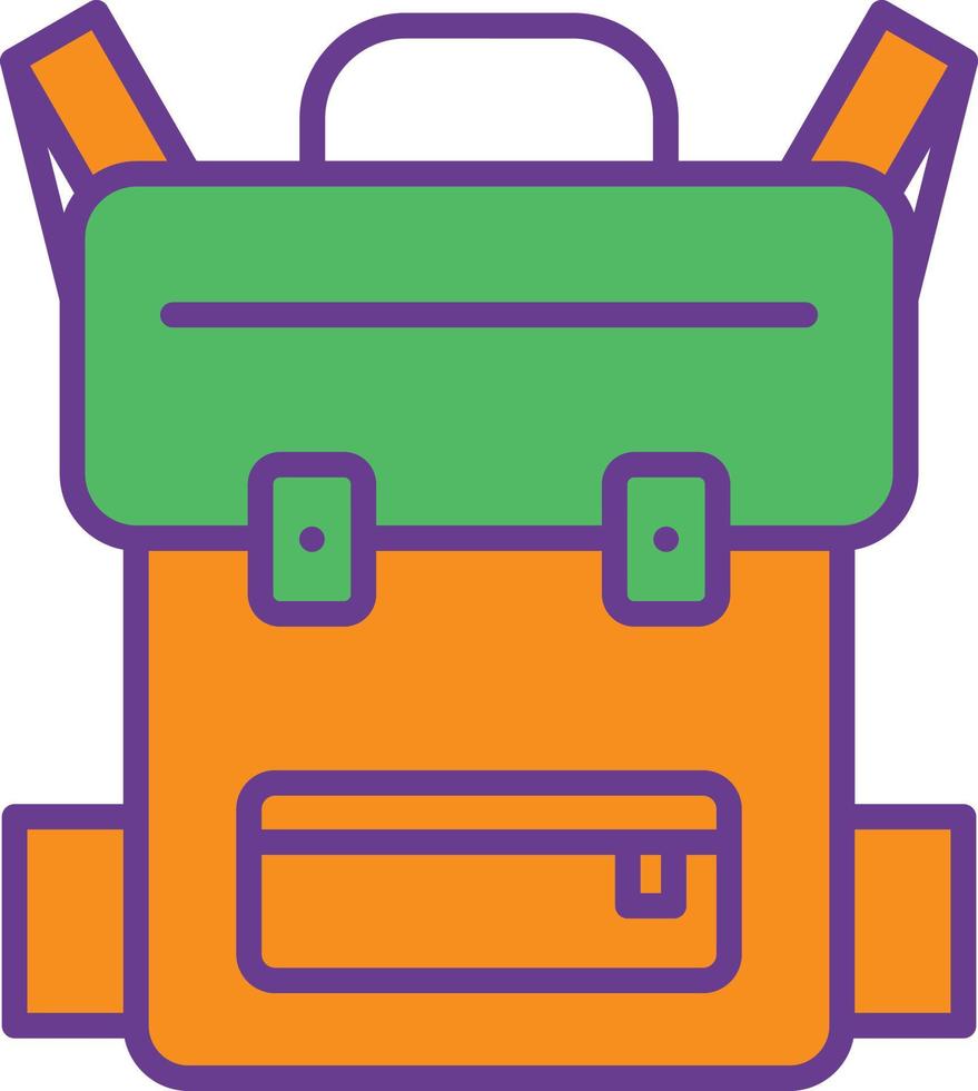 Backpack Line Filled Two Color vector