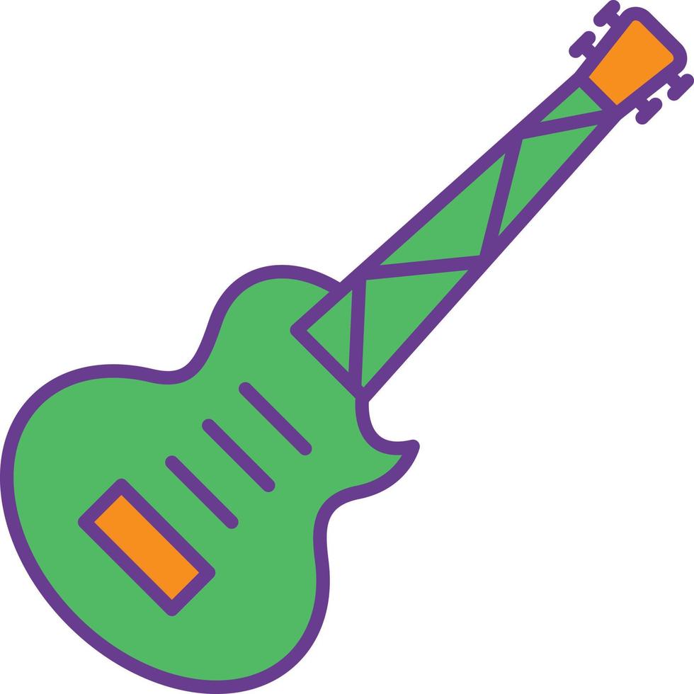 Electric Guitar Line Filled Two Color vector