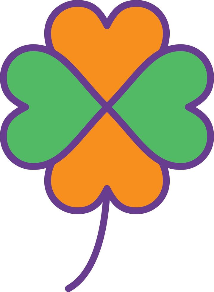 Clover Line Filled Two Color vector