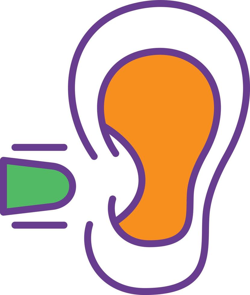 Ear Plug Line Filled Two Color vector