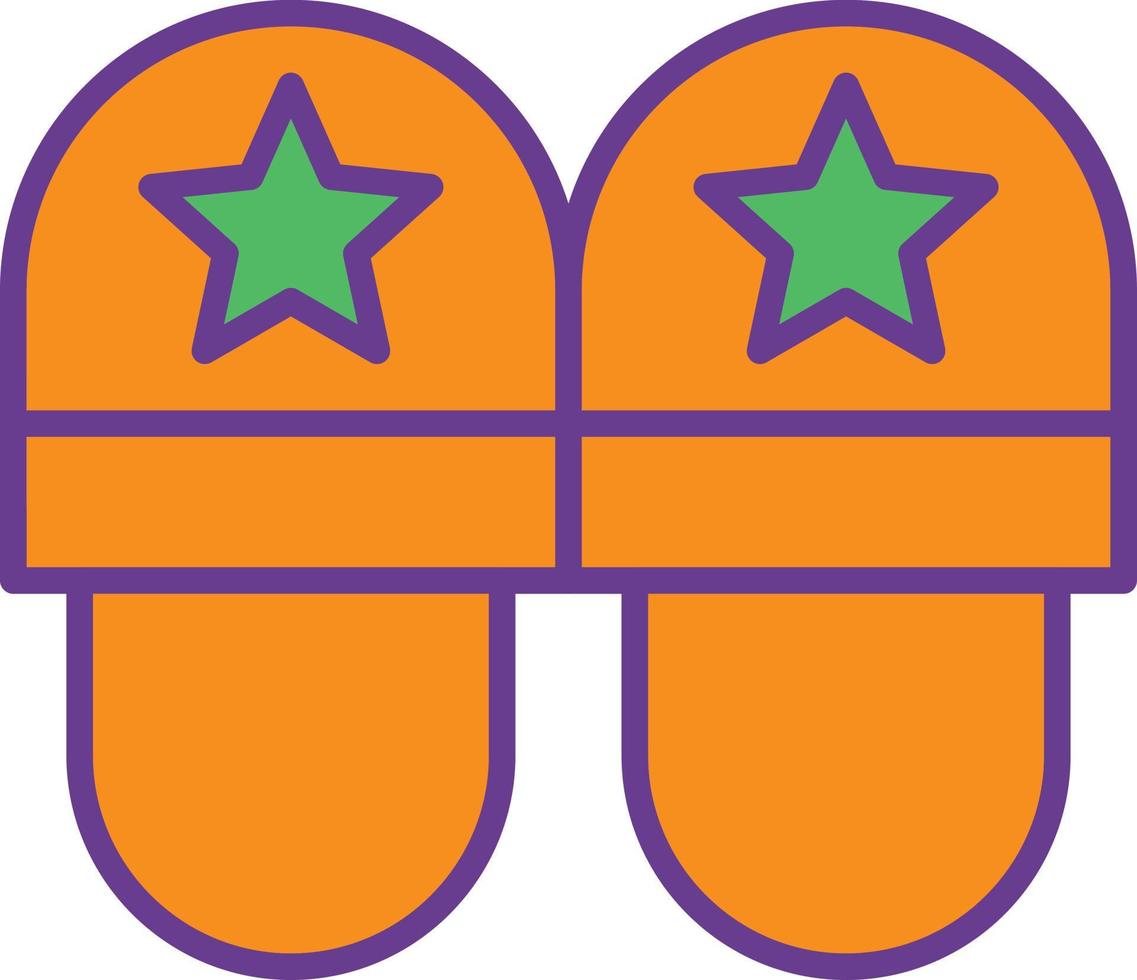 Slippers Line Filled Two Color vector