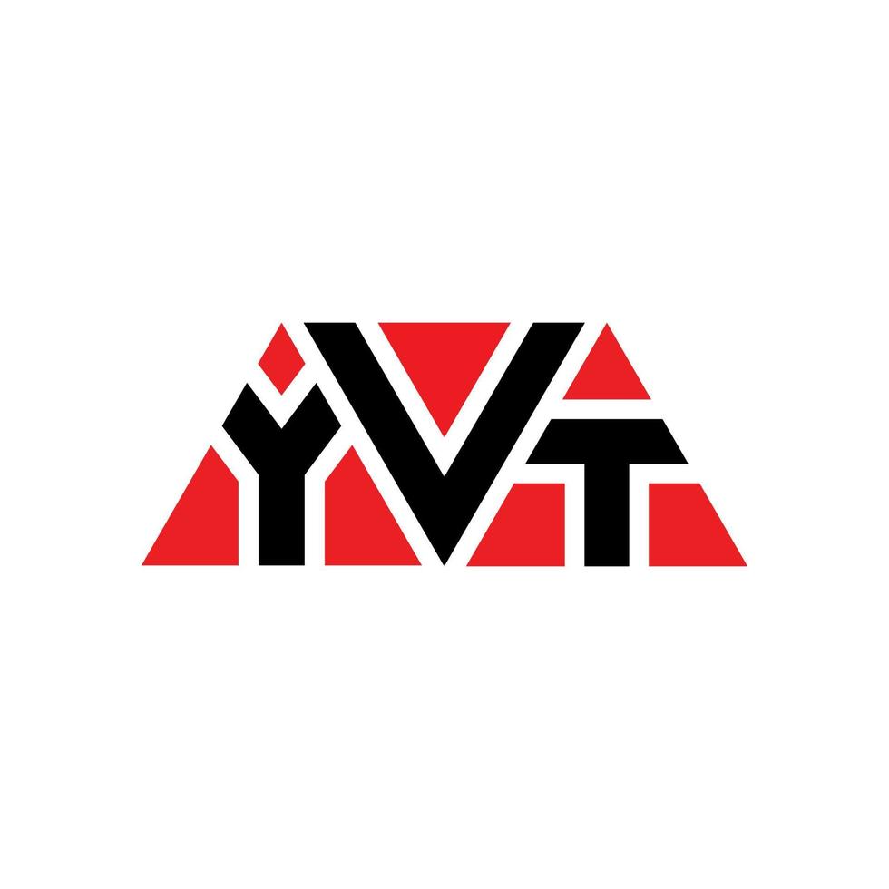 diseño de logotipo de letra de triángulo yvt con forma de triángulo. monograma de diseño de logotipo de triángulo yvt. plantilla de logotipo de vector de triángulo yvt con color rojo. logotipo triangular yvt logotipo simple, elegante y lujoso. yvt