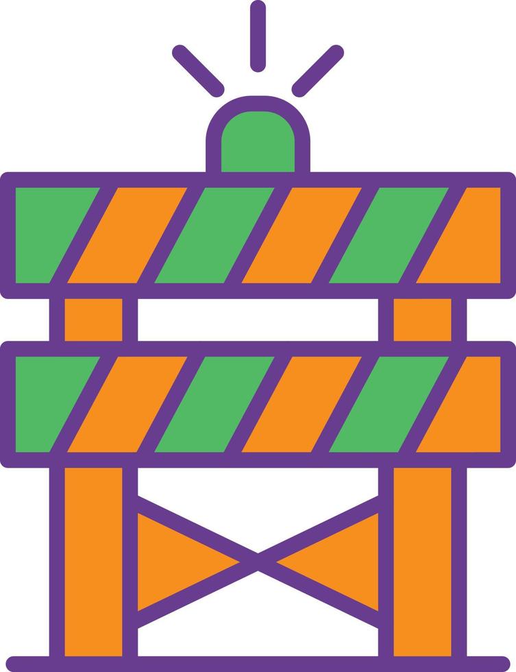 Barrier Line Filled Two Color vector