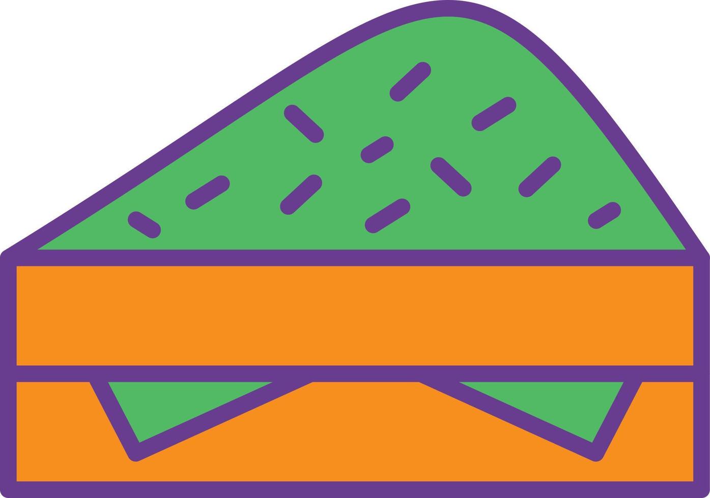 línea de sándwich llena de dos colores vector