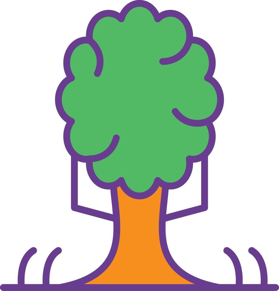 Tree Line Filled Two Color vector