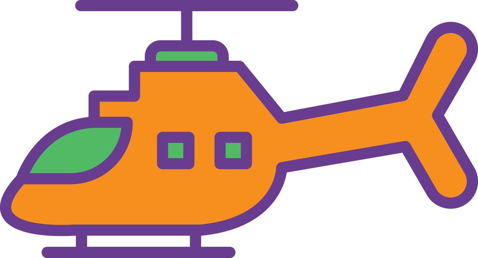 Helicopter Line Filled Two Color vector