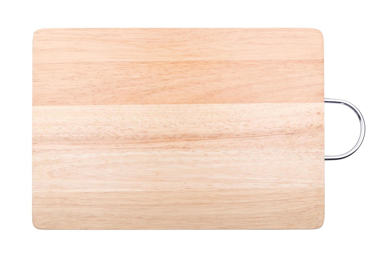 empty cutting board on white background photo