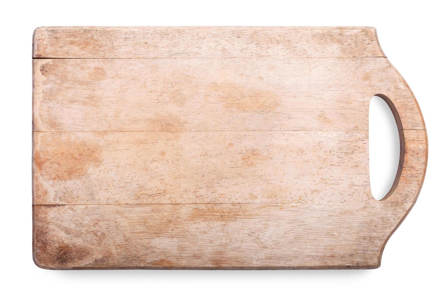 empty cutting board on white background photo