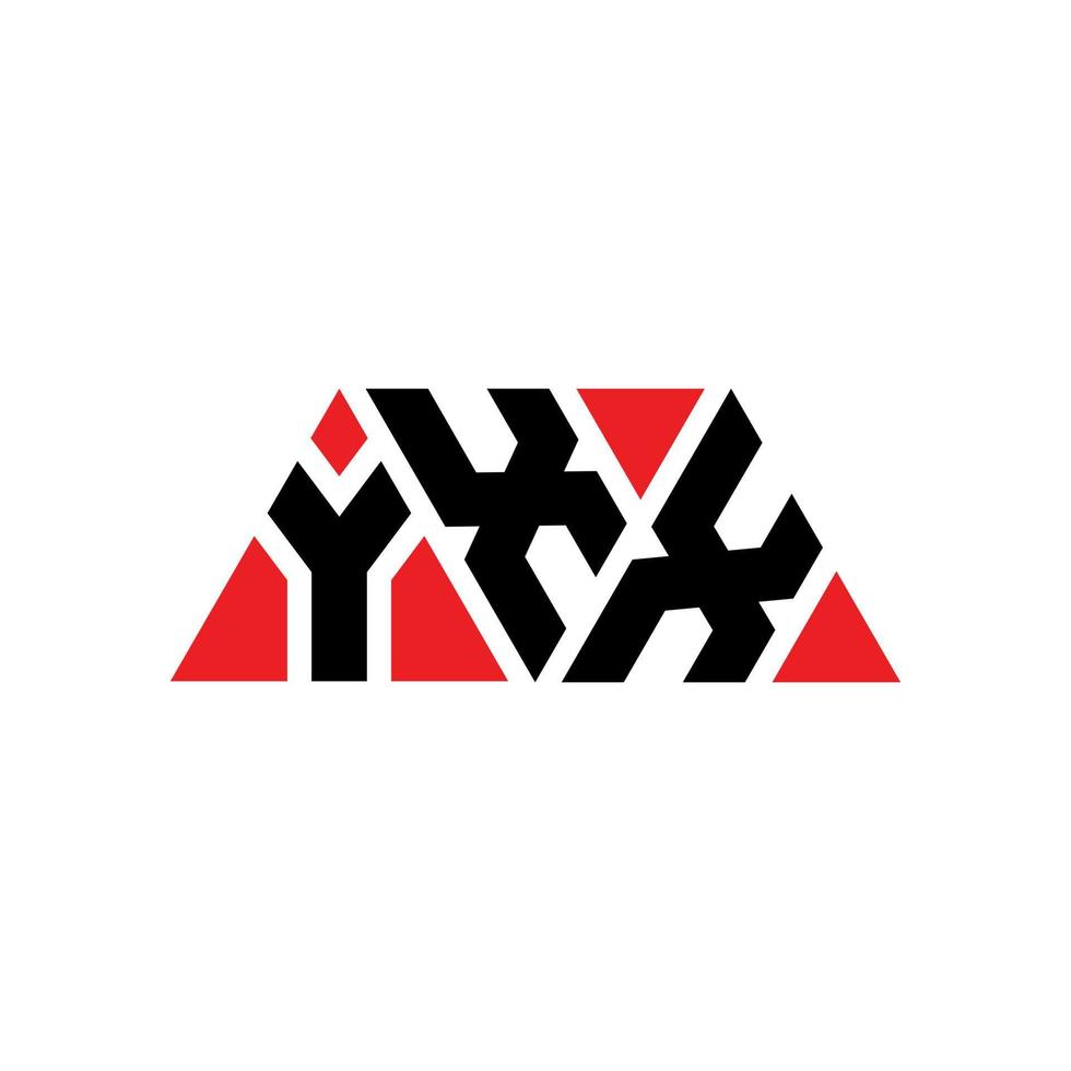 YXX triangle letter logo design with triangle shape. YXX triangle logo design monogram. YXX triangle vector logo template with red color. YXX triangular logo Simple, Elegant, and Luxurious Logo. YXX