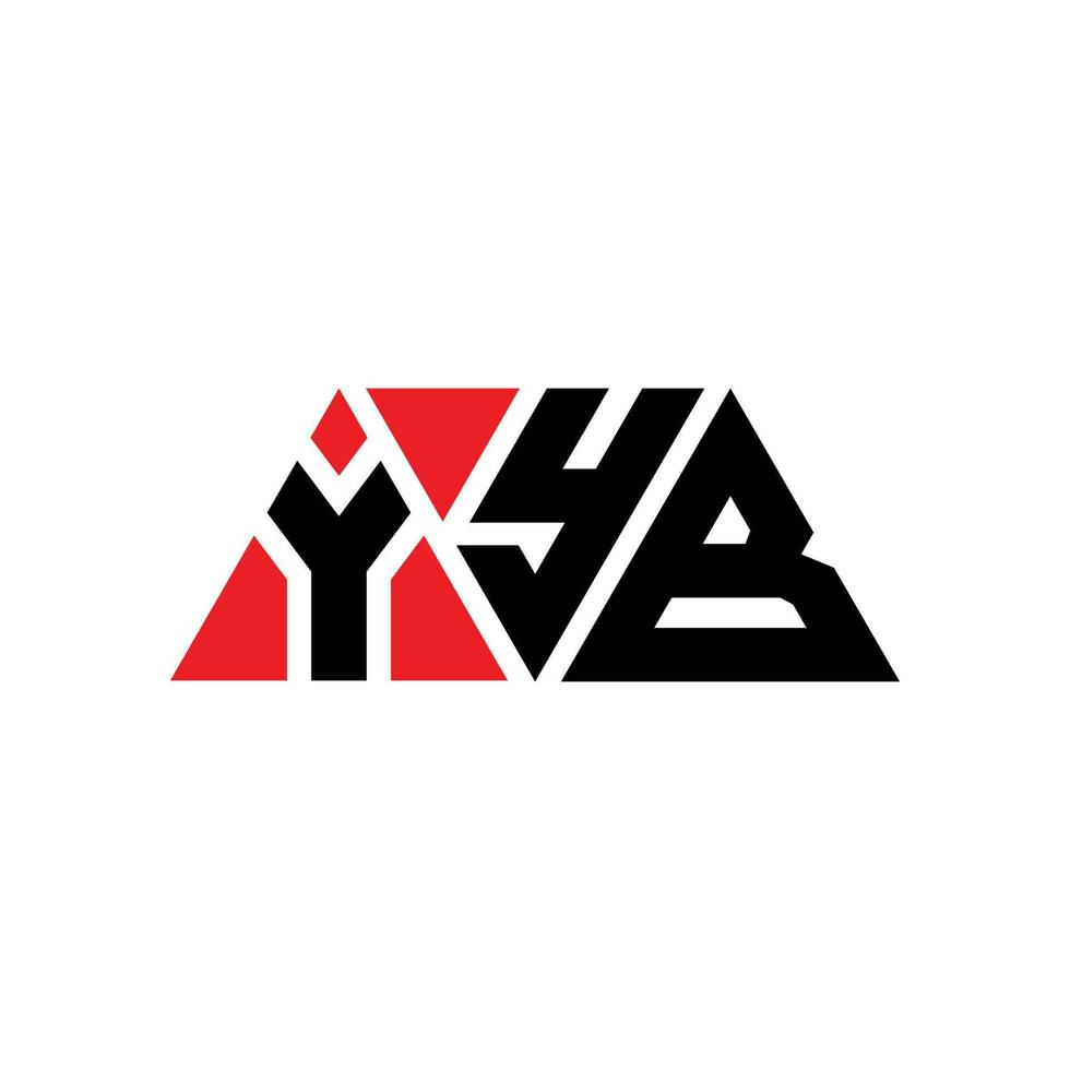 YYB triangle letter logo design with triangle shape. YYB triangle logo design monogram. YYB triangle vector logo template with red color. YYB triangular logo Simple, Elegant, and Luxurious Logo. YYB
