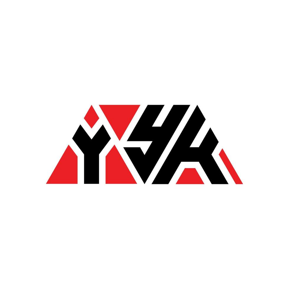 diseño de logotipo de letra de triángulo yyk con forma de triángulo. monograma de diseño de logotipo de triángulo yyk. plantilla de logotipo de vector de triángulo yyk con color rojo. logotipo triangular yyk logotipo simple, elegante y lujoso. yyk