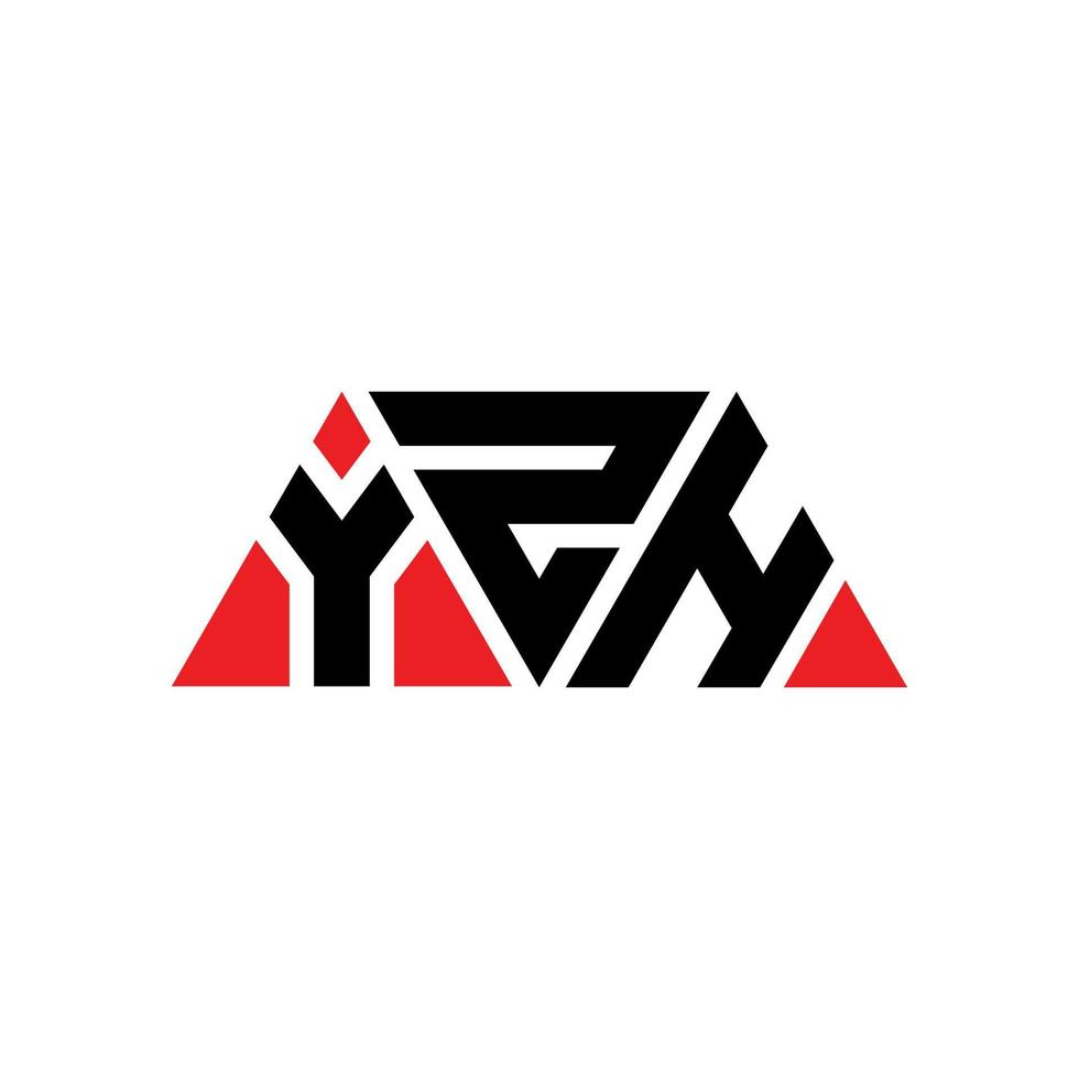 diseño de logotipo de letra de triángulo yzh con forma de triángulo. monograma de diseño del logotipo del triángulo yzh. plantilla de logotipo de vector de triángulo yzh con color rojo. logotipo triangular yzh logotipo simple, elegante y lujoso. yzh