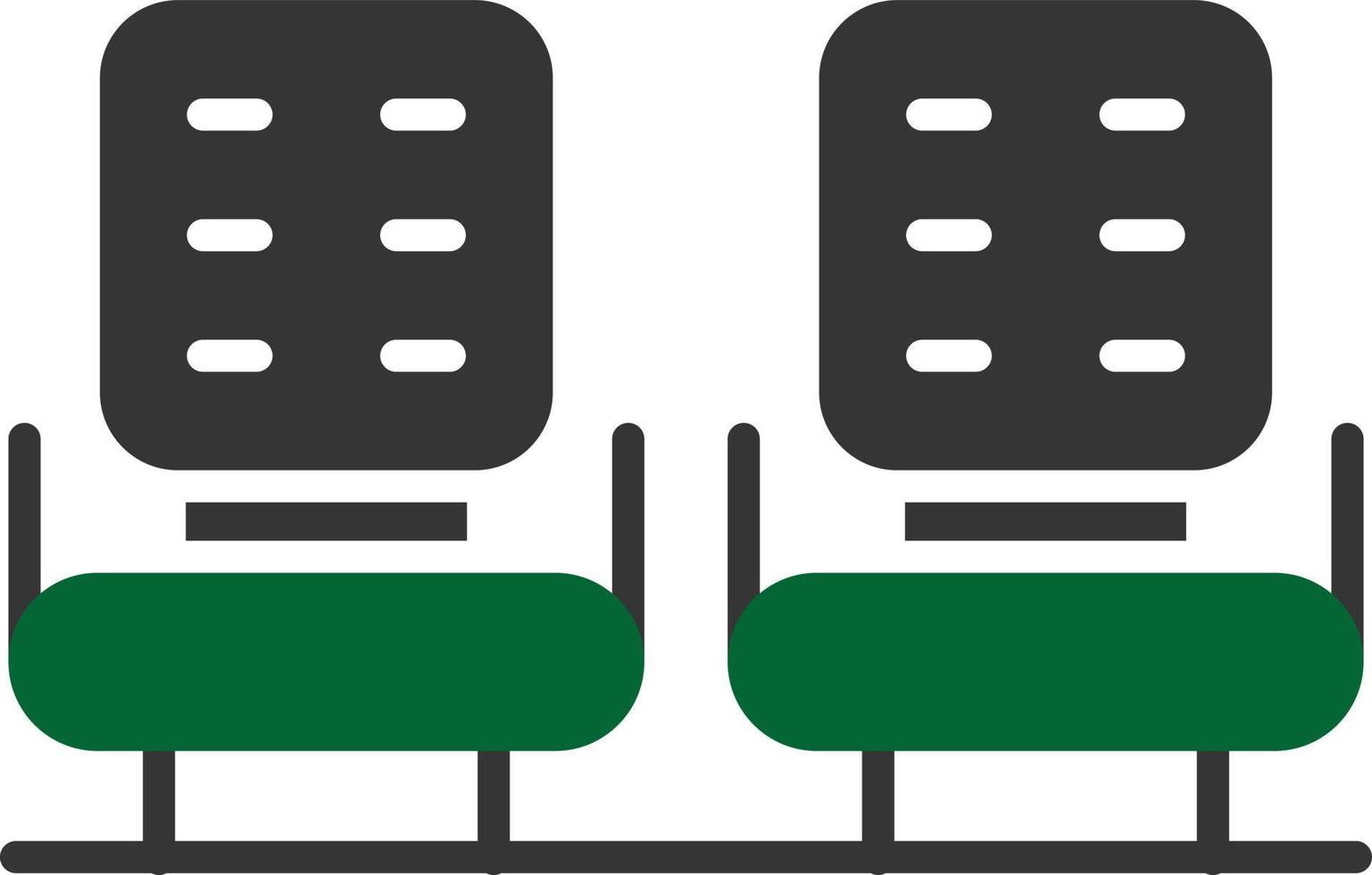 Seats Glyph Two Color vector