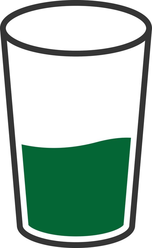 vaso de agua glifo bicolor vector