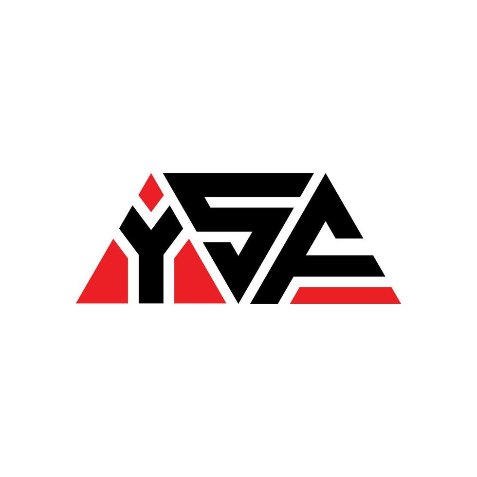 diseño de logotipo de letra de triángulo ysf con forma de triángulo. monograma de diseño del logotipo del triángulo ysf. plantilla de logotipo de vector de triángulo ysf con color rojo. logotipo triangular ysf logotipo simple, elegante y lujoso. ysf