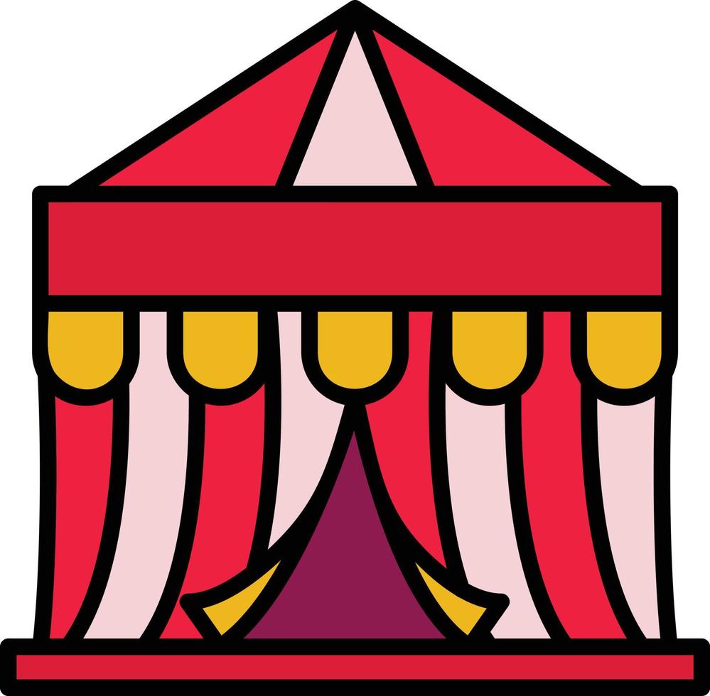 Circus Tent Line Filled vector