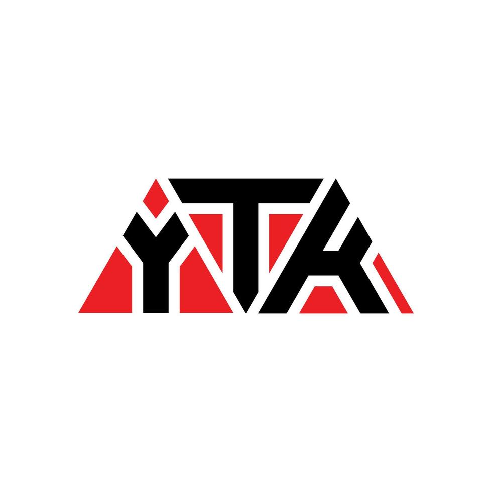 ytk diseño de logotipo de letra triangular con forma de triángulo. monograma de diseño de logotipo de triángulo ytk. plantilla de logotipo de vector de triángulo ytk con color rojo. logotipo triangular ytk logotipo simple, elegante y lujoso. ytk