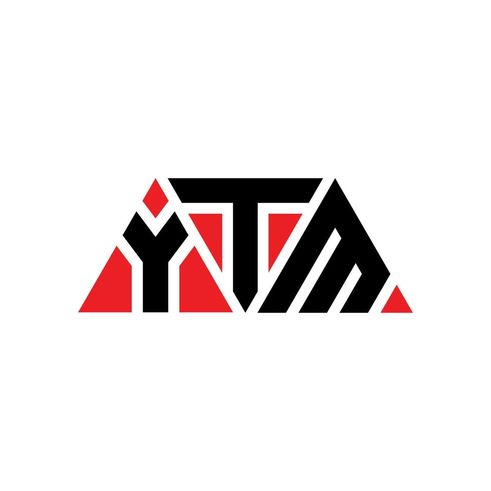 diseño de logotipo de letra triangular ytm con forma de triángulo. monograma de diseño de logotipo de triángulo ytm. plantilla de logotipo de vector de triángulo ytm con color rojo. logo triangular ytm logo simple, elegante y lujoso. ytm