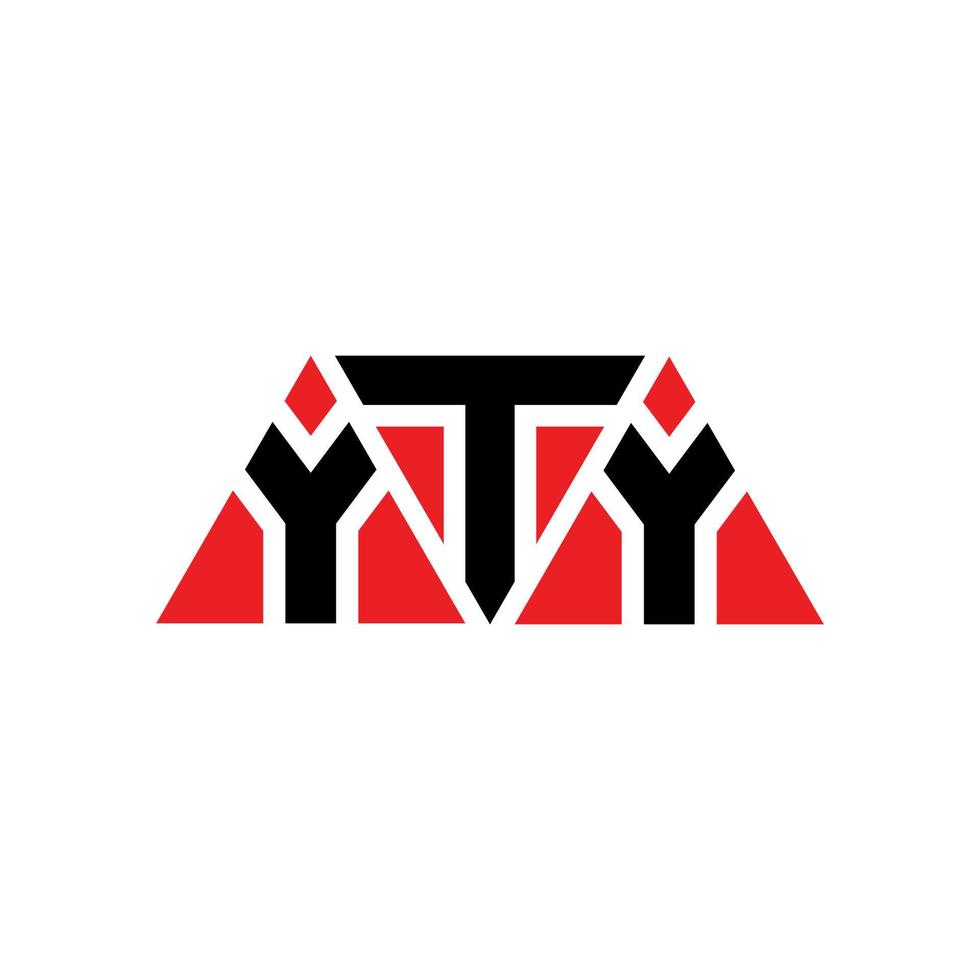yty diseño de logotipo de letra triangular con forma de triángulo. monograma de diseño de logotipo de triángulo yty. plantilla de logotipo de vector de triángulo yty con color rojo. logotipo triangular yty logotipo simple, elegante y lujoso. año