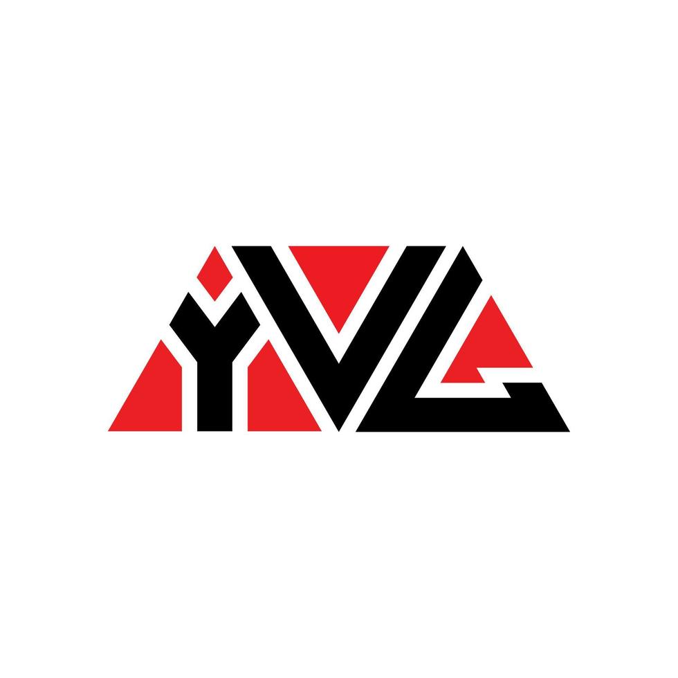 diseño de logotipo de letra de triángulo yvl con forma de triángulo. monograma de diseño de logotipo de triángulo yvl. plantilla de logotipo de vector de triángulo yvl con color rojo. logotipo triangular yvl logotipo simple, elegante y lujoso. yvl
