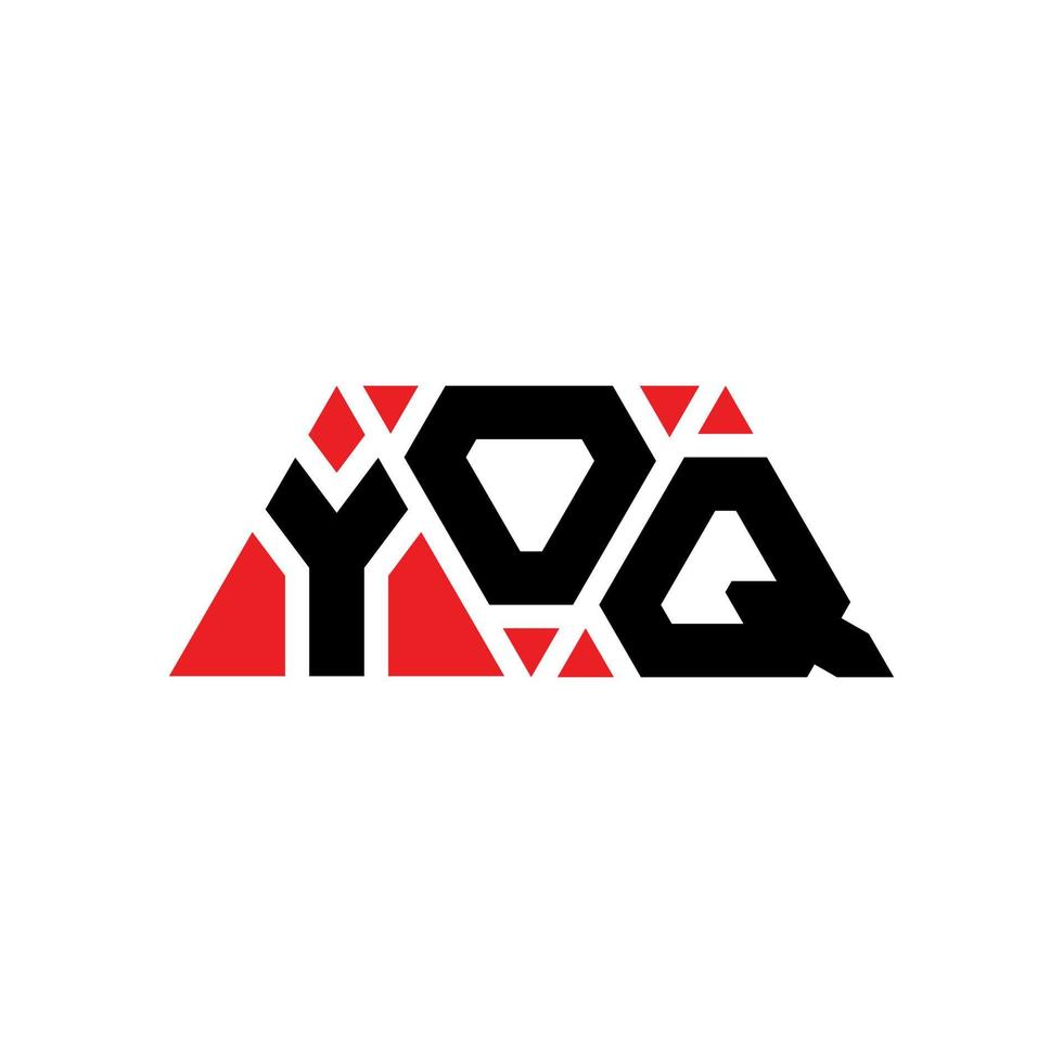 YOQ triangle letter logo design with triangle shape. YOQ triangle logo design monogram. YOQ triangle vector logo template with red color. YOQ triangular logo Simple, Elegant, and Luxurious Logo. YOQ
